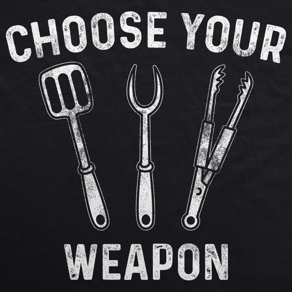 Choose Your Weapon Cookout Apron Funny Barbeque Tools Cookout Gear Graphic Smock Image 2