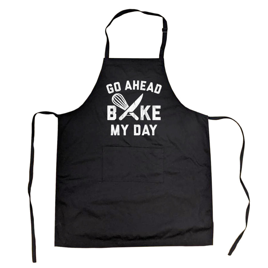 Go Ahead Bake My Day Cookout Apron Funny Kitchen Cooking Sarcastic Smock Chef Image 1
