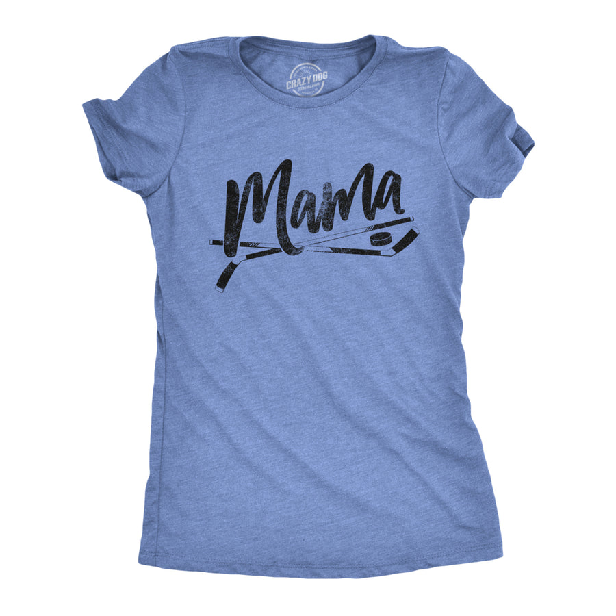 Womens Hockey Mama Tshirt Cute Pee Wee Sports Mom Tee Image 1