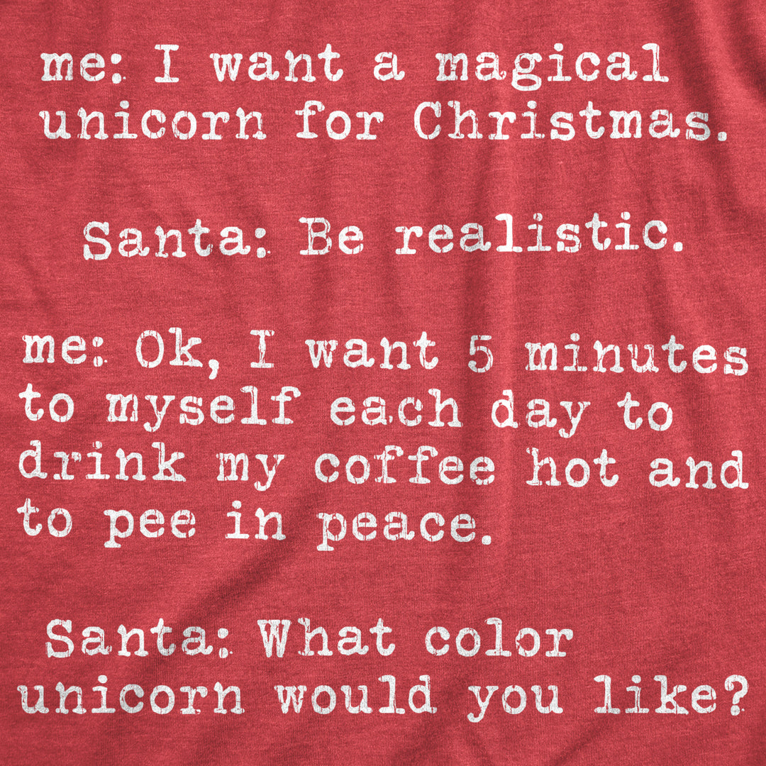 Mens Magical Unicorn For Christmas Tshirt Hilarious Holiday Tee Image 2