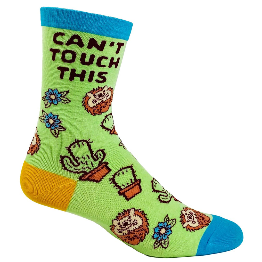 Womens Cant Touch This Socks Funny Sharp Cactus Hedgehog Graphic Sarcastic Footwear Image 6