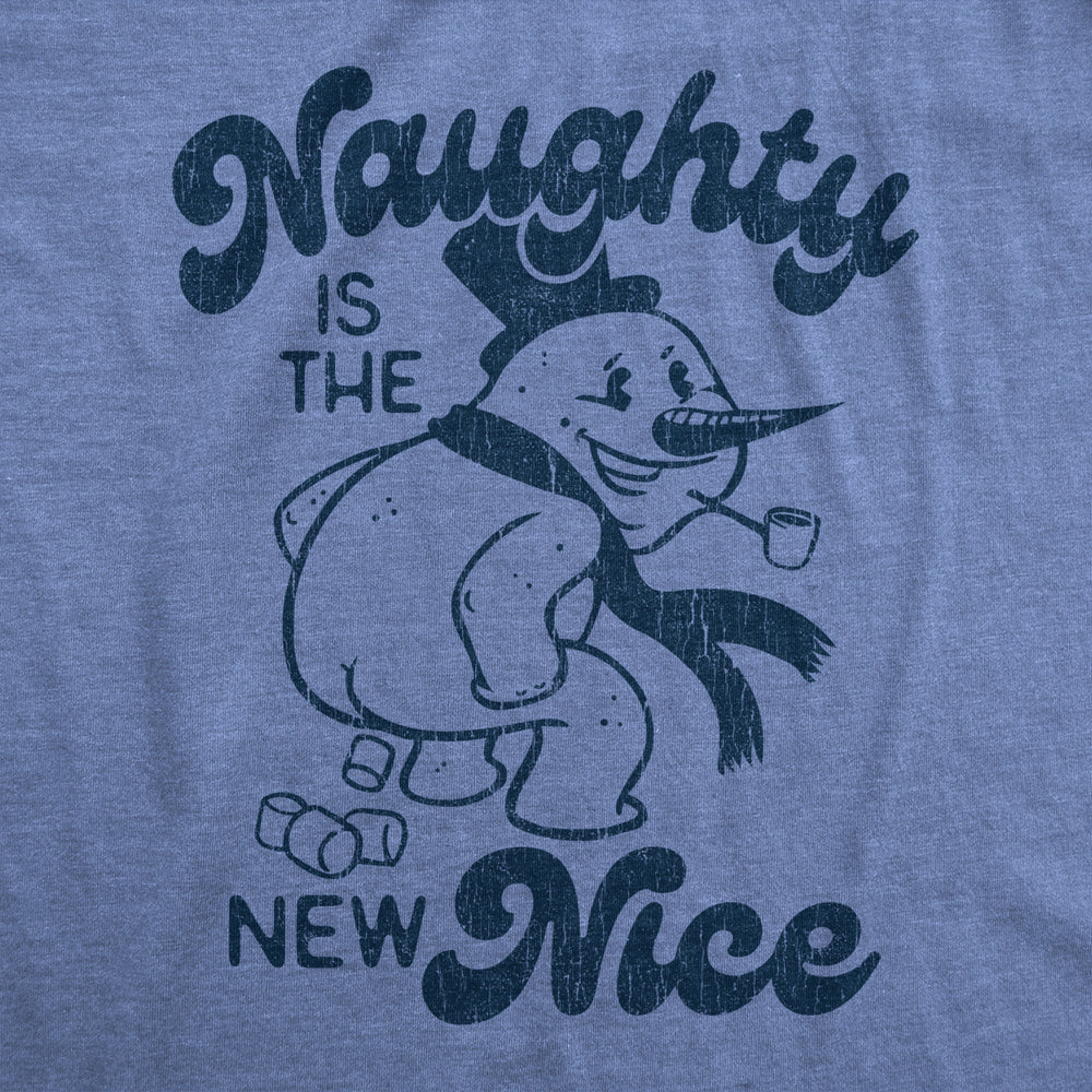 Mens Naughty Is The Nice Tshirt Funny Winter Snowman Poop Graphic Novelty Tee Image 2