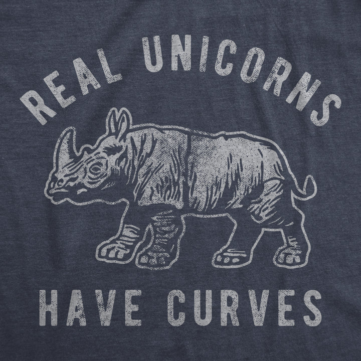 Mens Real Unicorns Have Curves Tshirt Funny Rhino Sarcastic Novelty Tee Image 2