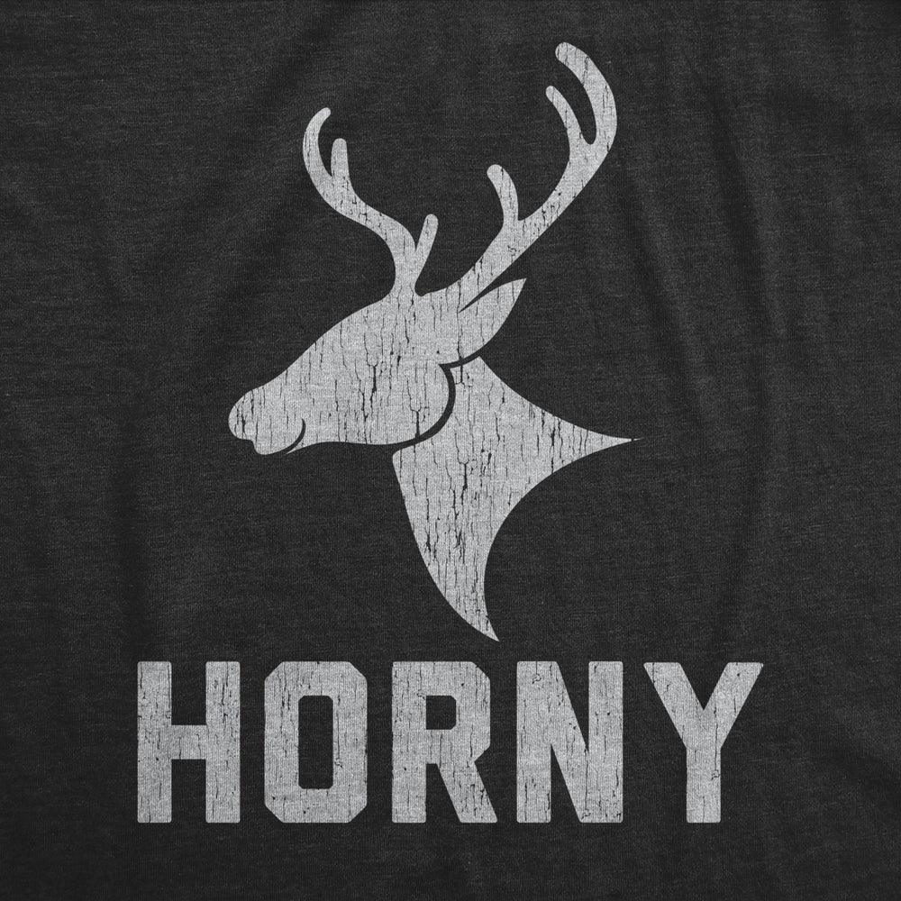 Womens Horny Reindeer Tshirt Funny Hunting Santa Claus Christmas Party Graphic Novelty Tee Image 2