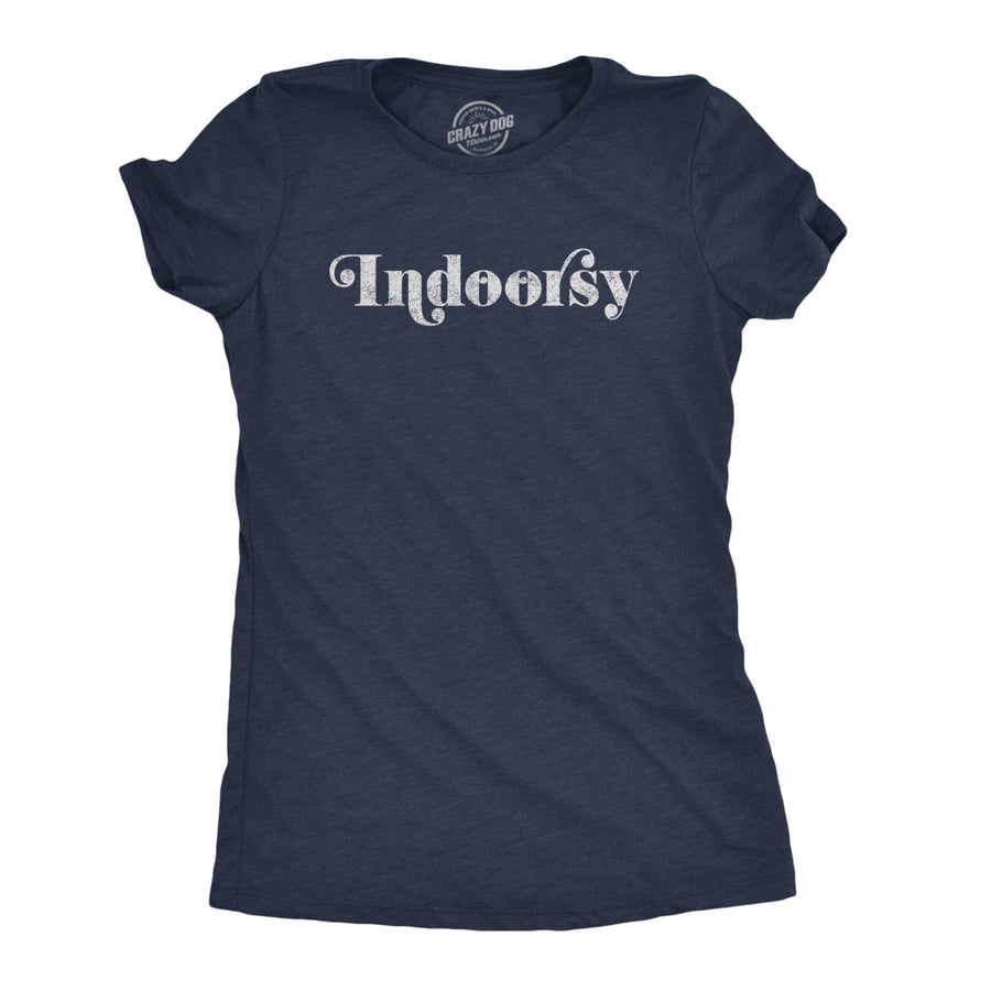 Womens Indoorsy Tshirt Funny Introvert Social Distancing Novelty ***** Tee Image 1