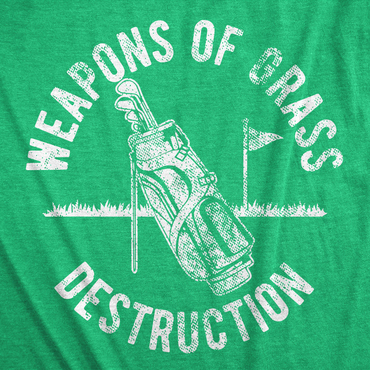 Mens Weapons Of Grass Destruction Tshirt Funny Golf Clubs Sarcastic Tee Image 2