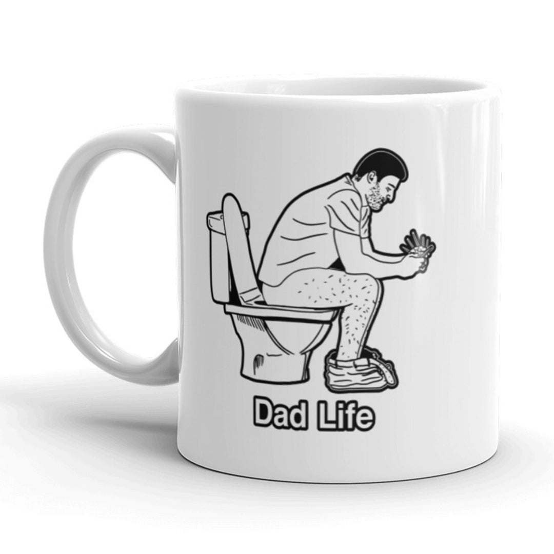 Dad Life Coffee Mug Funny Fathers Day Pooping Ceramic Cup-11oz Image 1