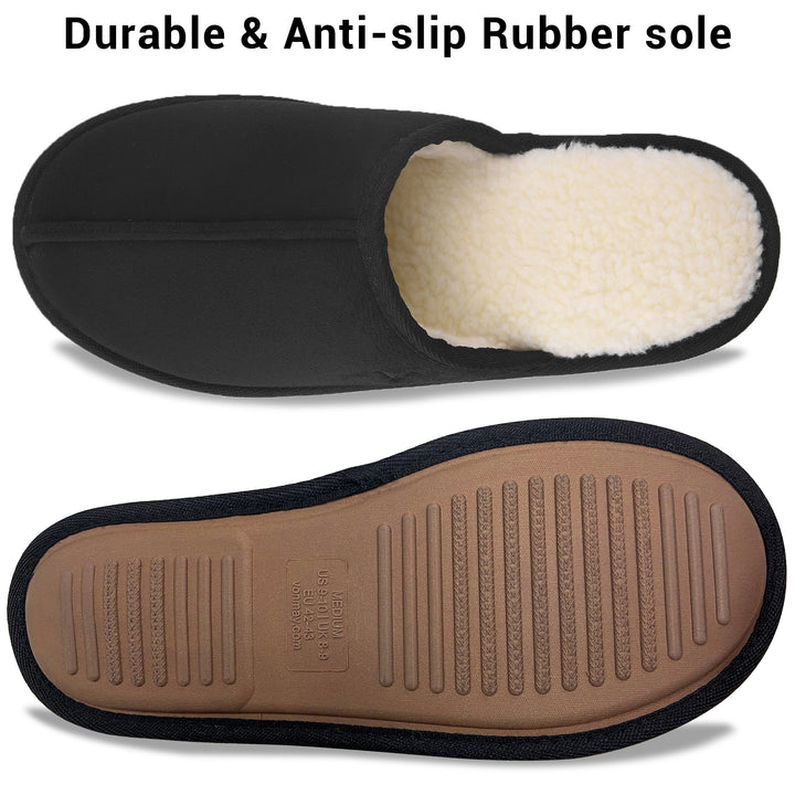 Mens Suede Closed Toe Scuff Slipper Comfy Memory Foam Clog Lightweight Warm House Bedroom Shoes Image 6