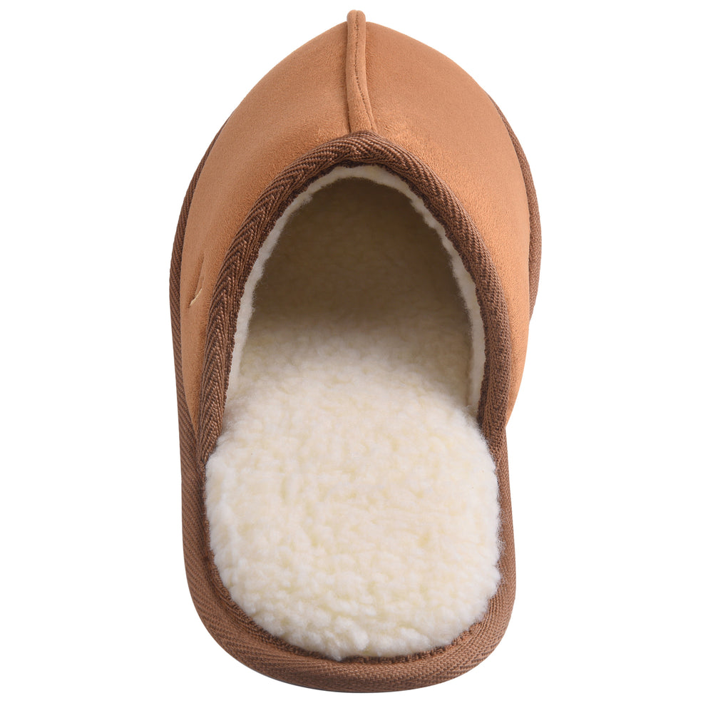 Mens Suede Closed Toe Scuff Slipper Comfy Memory Foam Clog Lightweight Warm House Bedroom Shoes Image 2