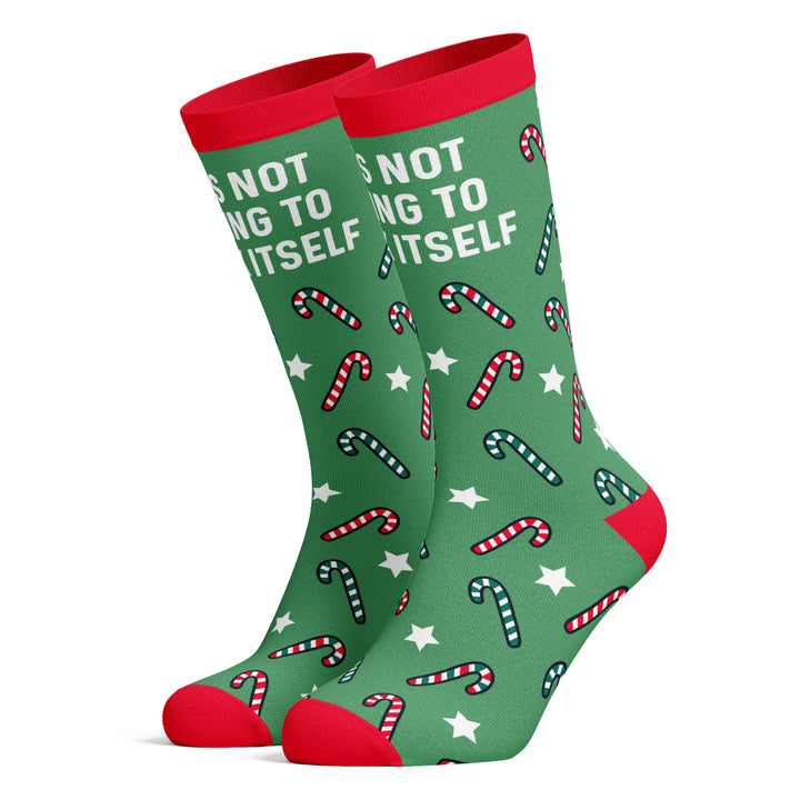 Mens Its Not Going To Lick Itself Socks Funny Christmas Candycane Holiday Graphic Footwear Image 2