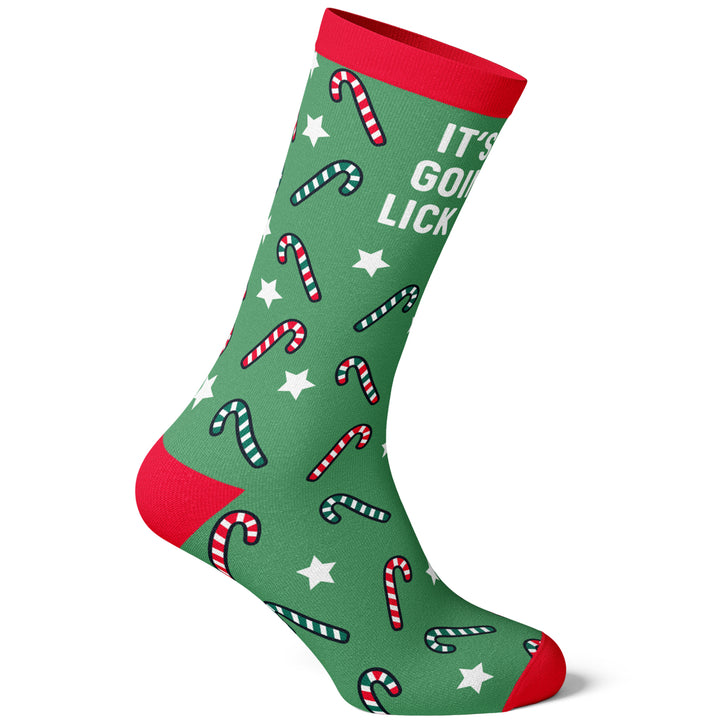 Mens Its Not Going To Lick Itself Socks Funny Christmas Candycane Holiday Graphic Footwear Image 6