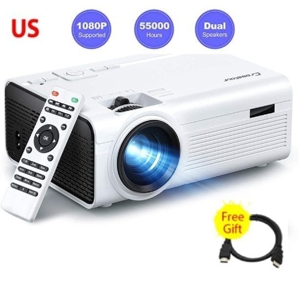 Crosstour Mini Portable Movie Projector Support 1080P Home Theater Video Projector with 55,000 Hrs LED Lamp Life Image 3