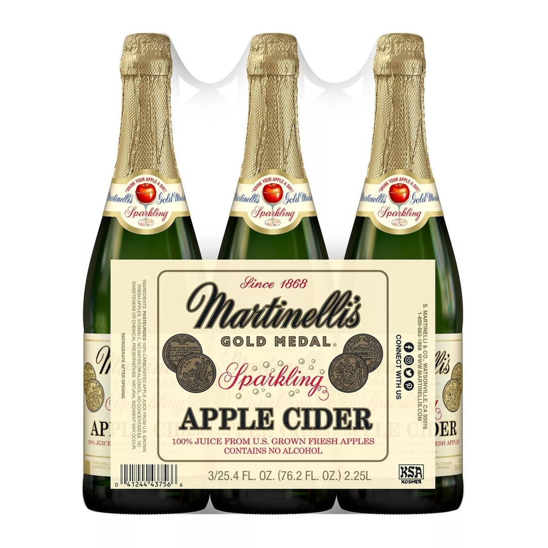 Martinellis Sparkling Apple Cider 25.4 Ounce (Pack of 3) Image 1