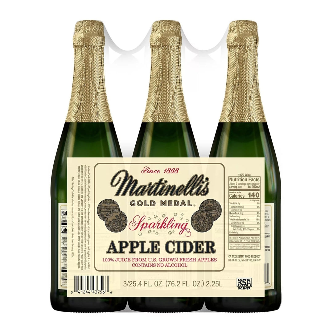 Martinellis Sparkling Apple Cider 25.4 Ounce (Pack of 3) Image 2