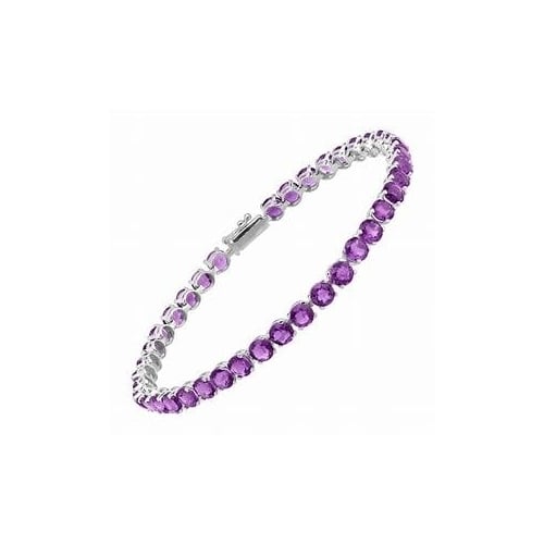 Silver Plated Purple Tennis Bracelet 8 Image 1