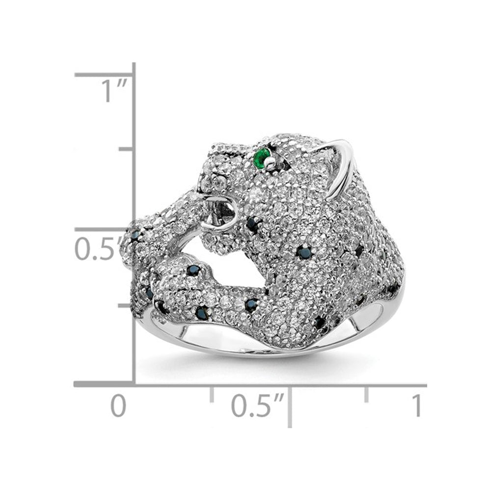 Sterling Silver Polished CZ Cheetah Ring Image 3