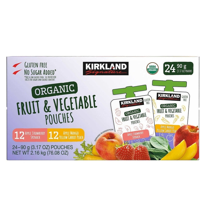 Kirkland Signature Organic Fruit and Vegetable Pouch Variety Pack (24 Count) Image 1