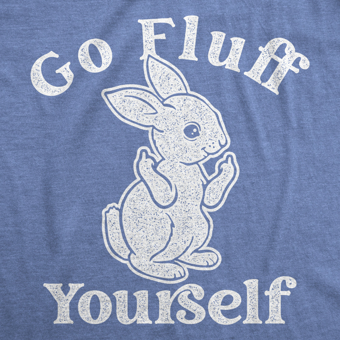 Womens Go Fluff Yourself Tshirt Funny Easter Sunday Middle Finger Rabbit Tee For Ladies Novelty Tee Image 2