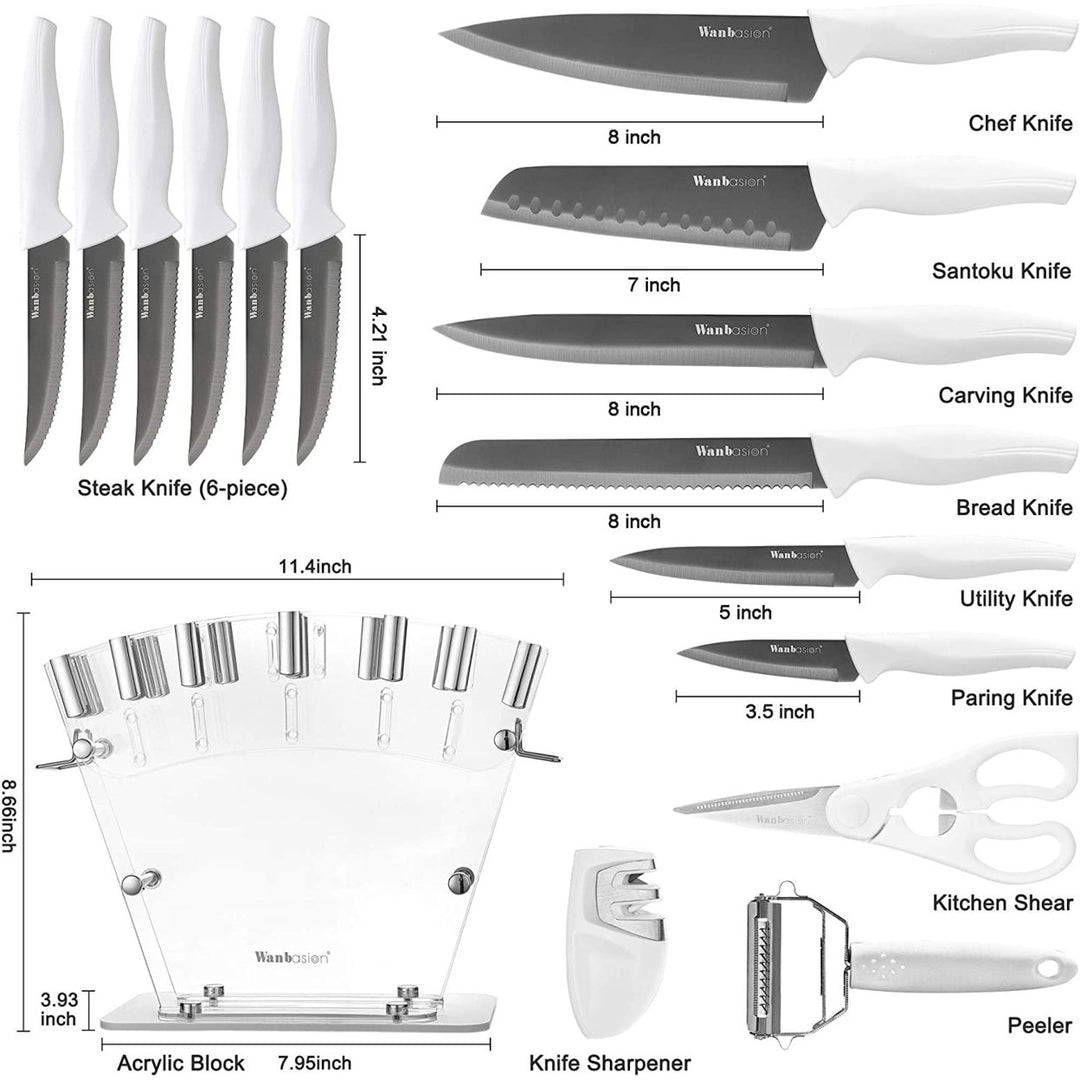 16 Pieces Kitchen Knife Set Dishwasher Safe Professional Chef Kitchen Knife Set Kitchen Knife Set Stainless Steel with Image 2