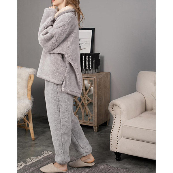 Flannel Pyjama Pants Set Thickened Home Wear Image 2