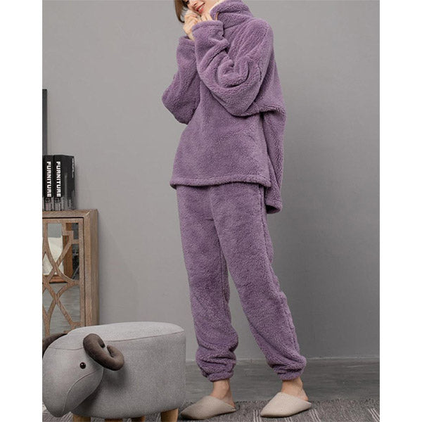 Flannel Pyjama Pants Set Thickened Home Wear Image 6
