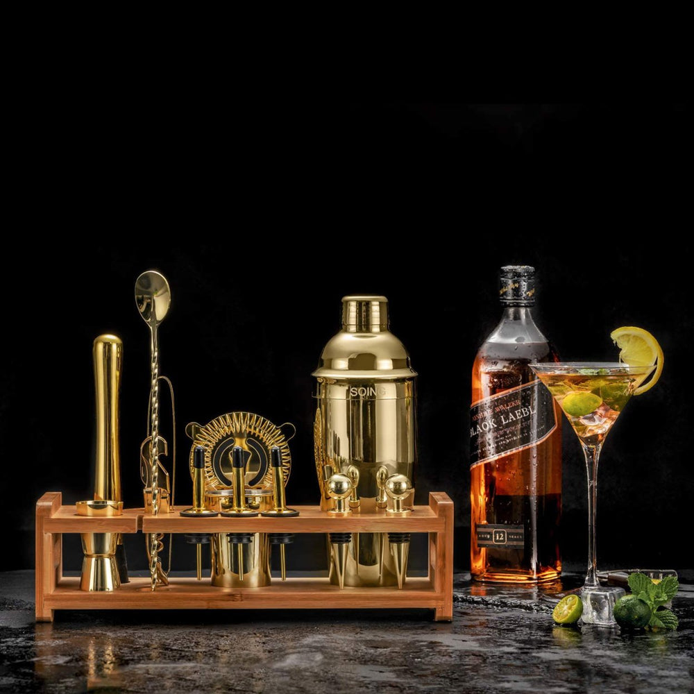 Soing Gold 24-Piece Cocktail Shaker Set Perfect Home Bartending Kit Image 2