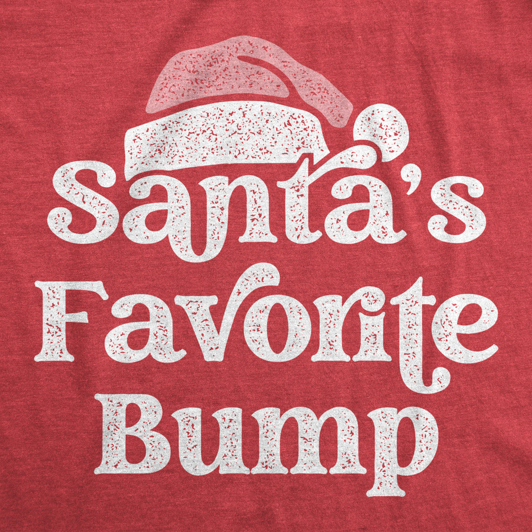 Maternity Santas Favorite Bump Pregnancy Tshirt Funny Christmas Party Baby Announcement Tee Image 2