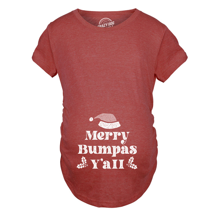 Maternity Merry Bumpas Yall Pregnancy Tshirt Funny Christmas Party Baby Announcement Tee Image 4