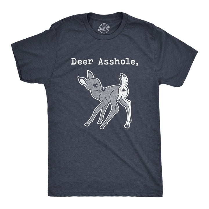 Mens Deer Asshole Tshirt Funny Offensive Sarcasm Novelty Graphic Tee For Men Image 1