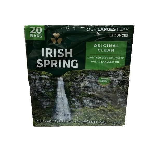 Irish Spring Deodorant Bar Soap, Original Clean, 4.5 Ounce (Pack of 20) Image 1