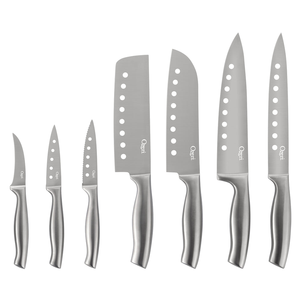 Ozeri 8-Piece Stainless Steel Knife Setwith Japanese Stainless Steel Slotted Blades Image 2