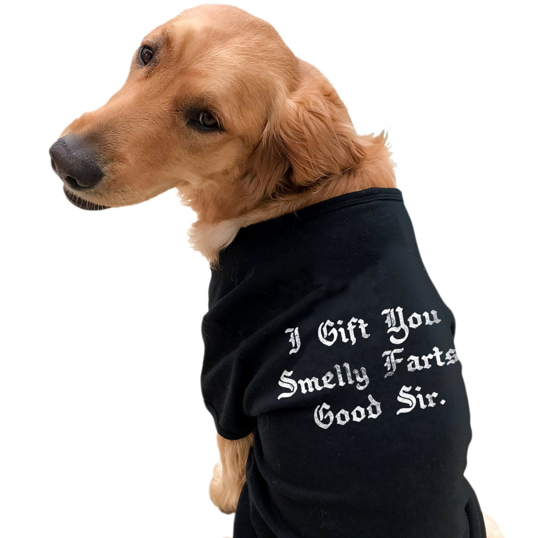 Dog Shirt I Gift You Smelly Farts Good Sir Funny Pet Nasty Puppy Gas Novelty Graphic Tee For Dogs Image 3