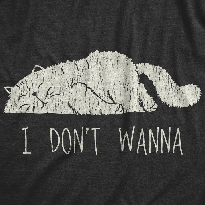 Womens I Dont Wanna Tshirt Funny Lazy Sleepy Cat Novelty Graphic Tee For Ladies Image 2