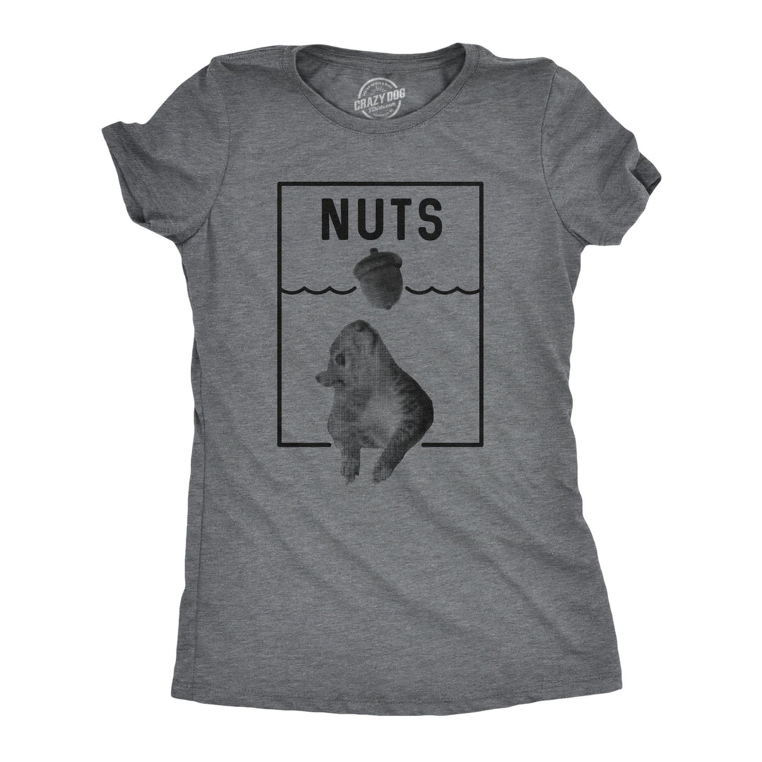 Womens Nuts Jaws Squirrel Parody Tshirt Funny Novelty Shark Movie Graphic Tee For Ladies Image 1