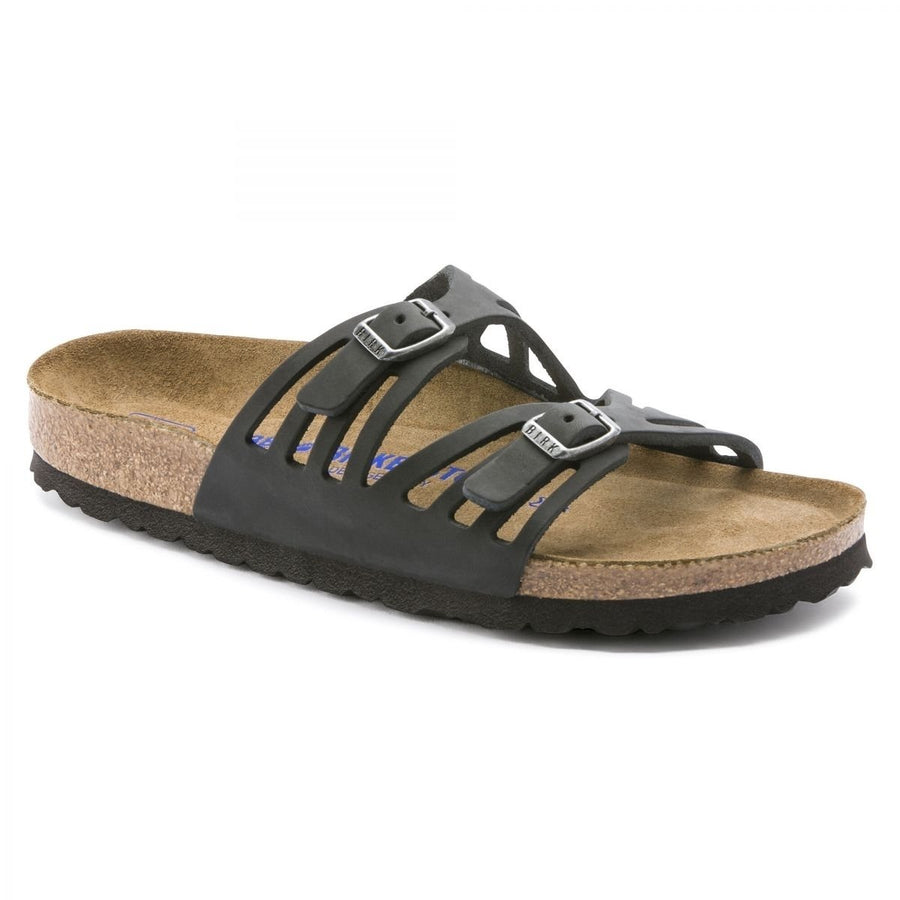 BIRKENSTOCK Womens Granada Soft Footbed Black Oiled Leather - 0192431 and 0192433 BLACK OIL Image 1