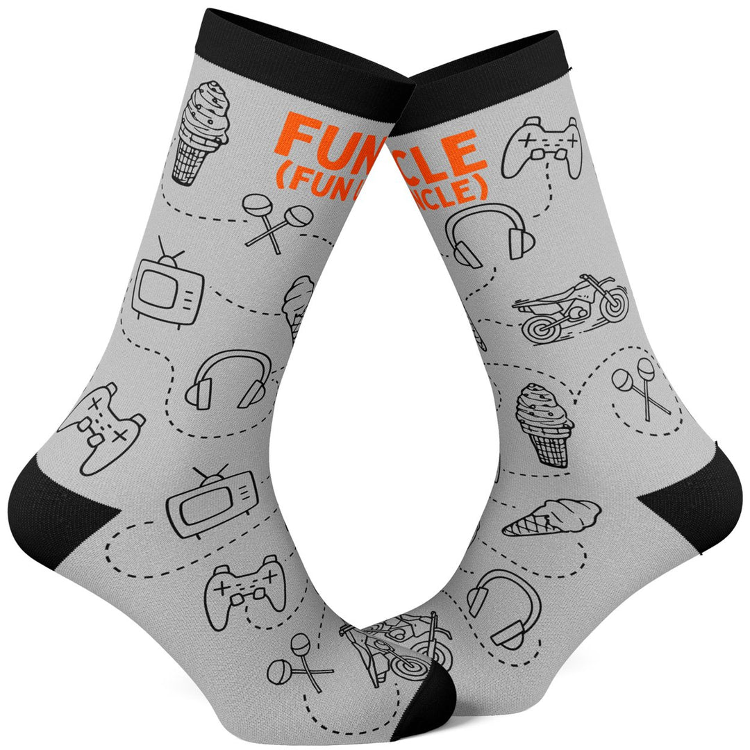 Mens Funcle Socks Funny Cool Uncle Family Fun Activities Gaming Ice Cream Footwear Image 1