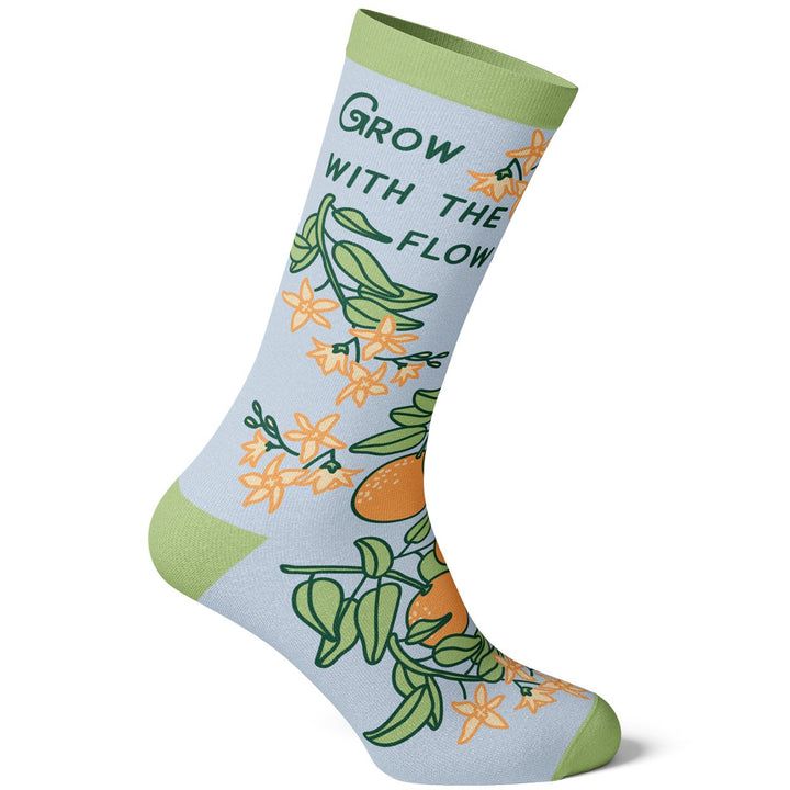 Womens Grow With The Flow Socks Cute Growing Fruit Flower Blossom Footwear Image 4