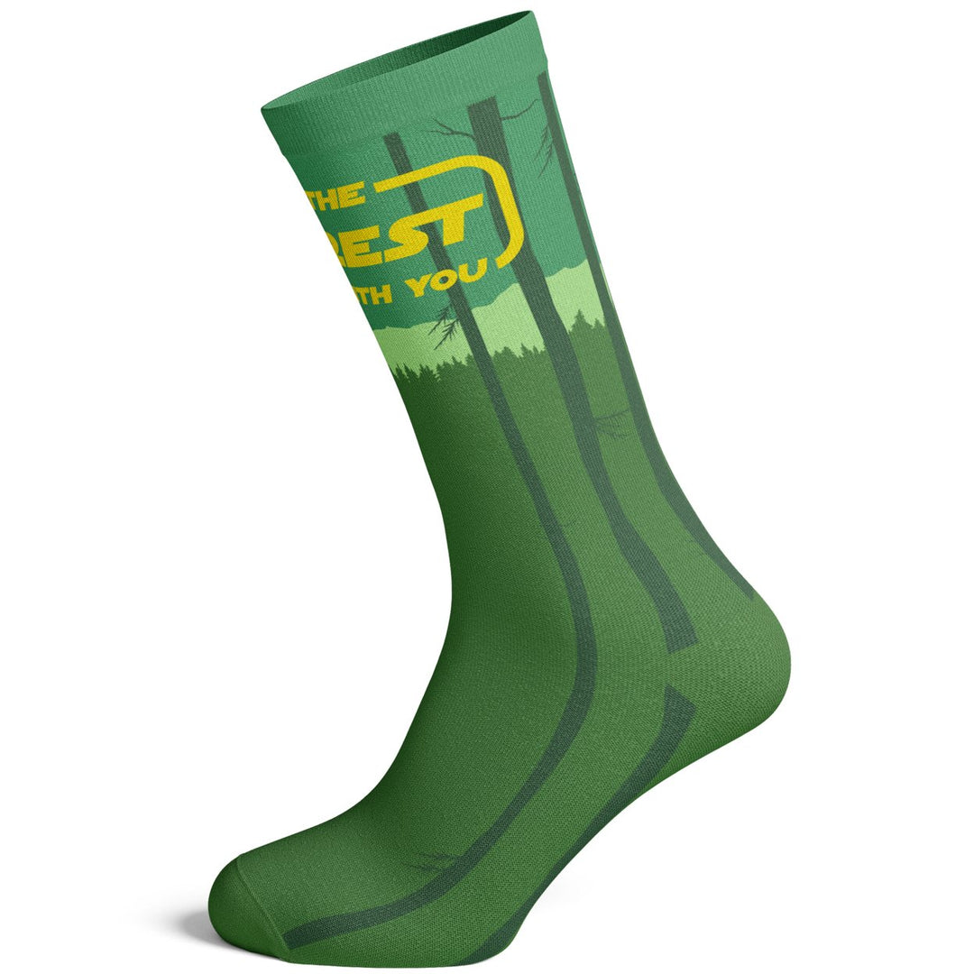 Mens May The Forest Be With You Socks Funny Camping Hiking Parody Footwear Image 2