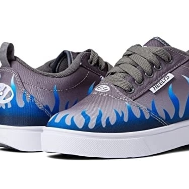 HEELYS Pro 20 Prints Gray Blue Flames Sneakers Kids Adults All Sizes Image 1