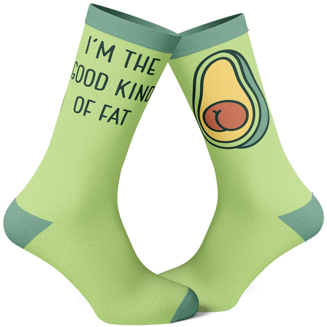 Womens Im The Good Kind Of Fat Socks Funny Avocado Pit Butt Cheeks Footwear Image 1