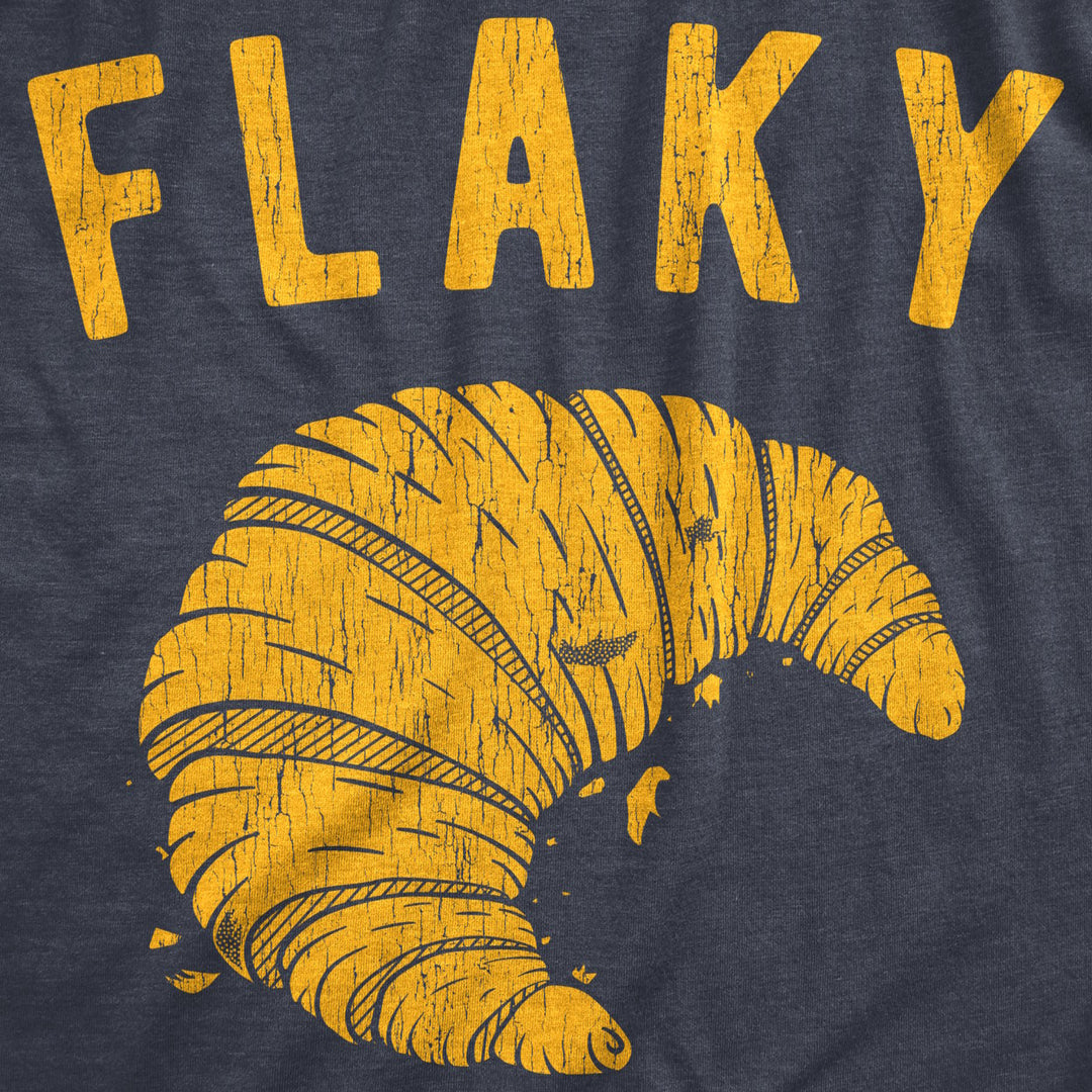 Mens Flaky Tshirt Funny Croissant Crumbs Novelty Food Graphic Tee For Guys Image 2