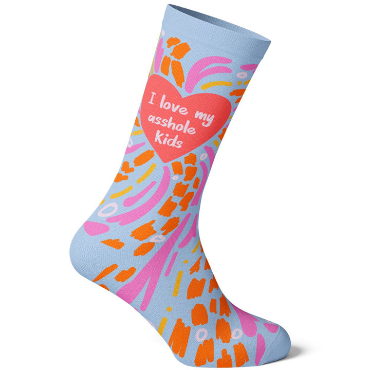 Womens I Love My Asshole Kids Socks Funny Mothers Day Parenting Heart Novelty Graphic Footwear Image 4