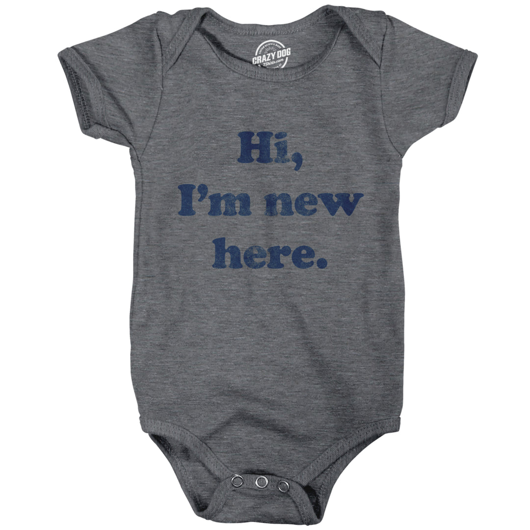 Baby Bodysuit Hi Im Here Funny Cute Novelty Graphic Jumper For Infants Image 1