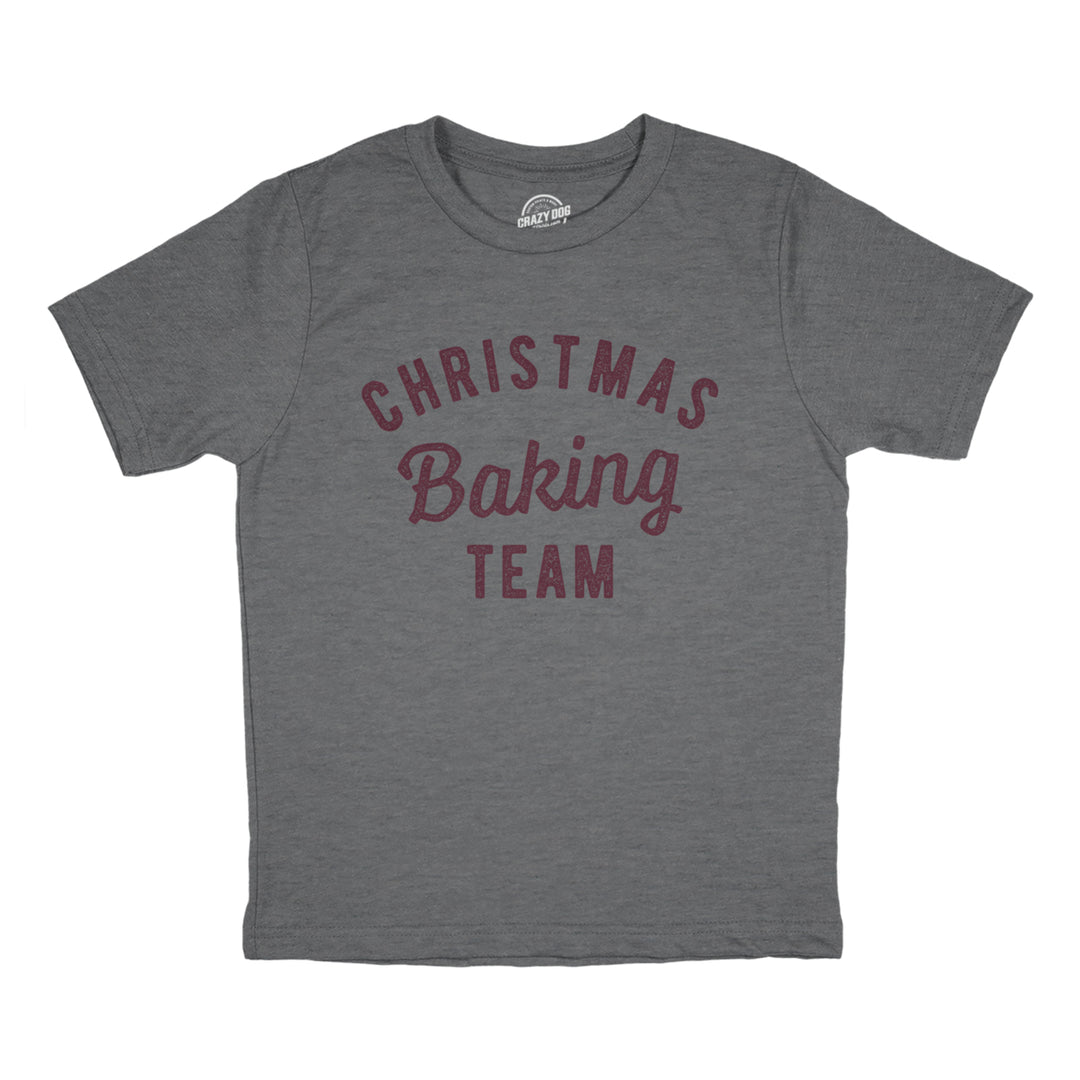 Youth Christmas Baking Team Tshirt Funny Xmas Party Family Novelty Graphic Tee For Kids Image 1