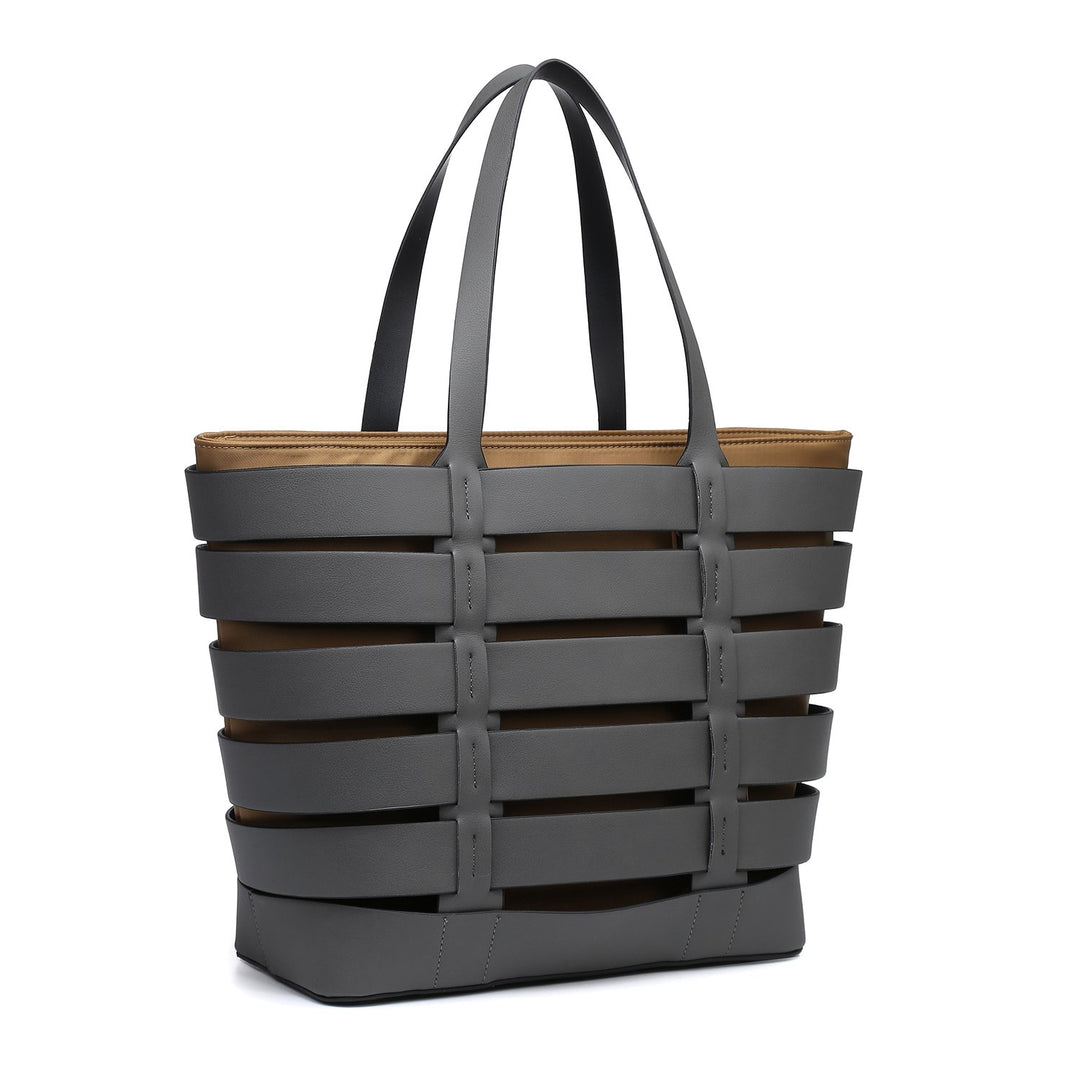 2-In-1 Medium Striped Tote Women Handbags Image 3