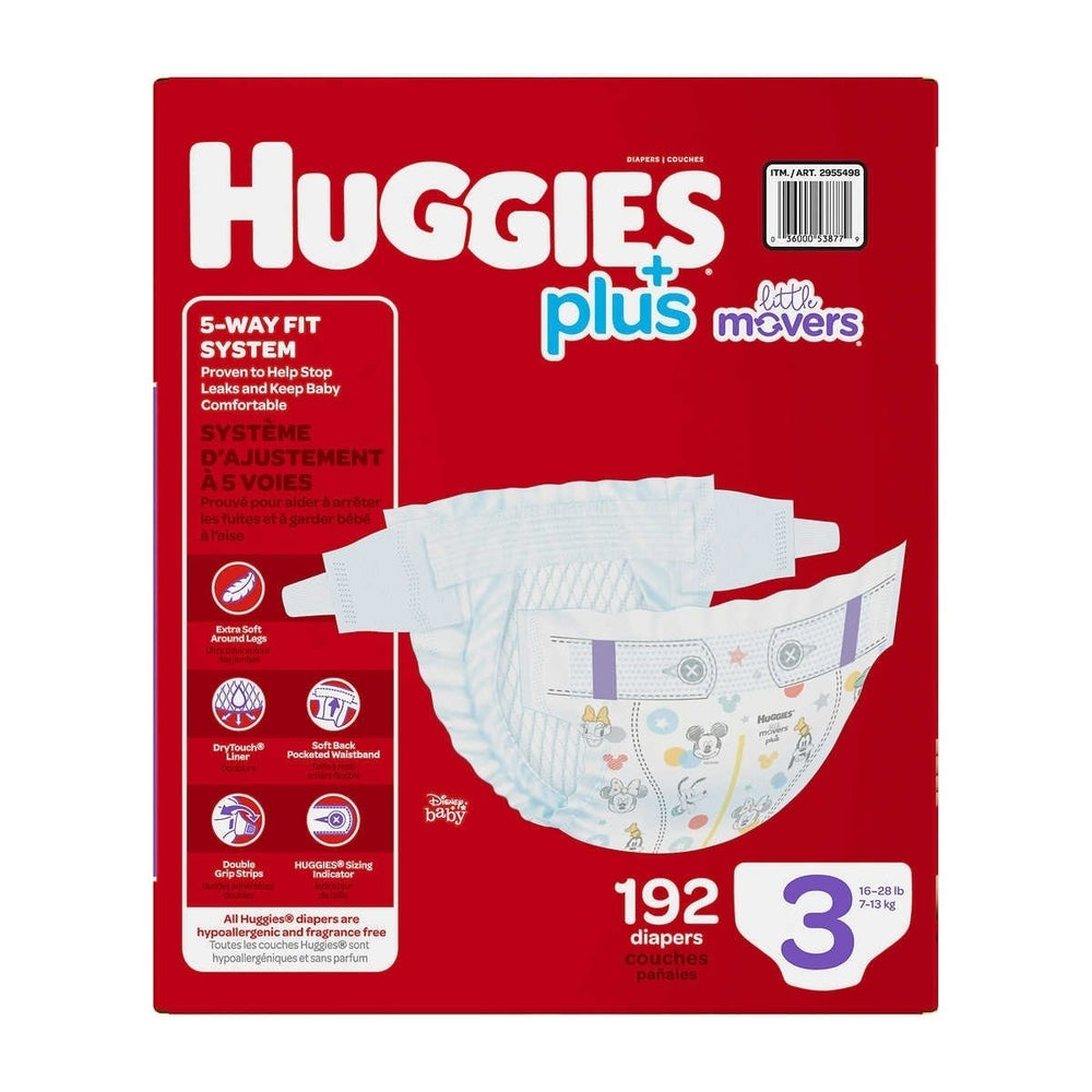 Huggies Plus Diapers Size 3 (16-28 Pounds) 192 Count Image 2