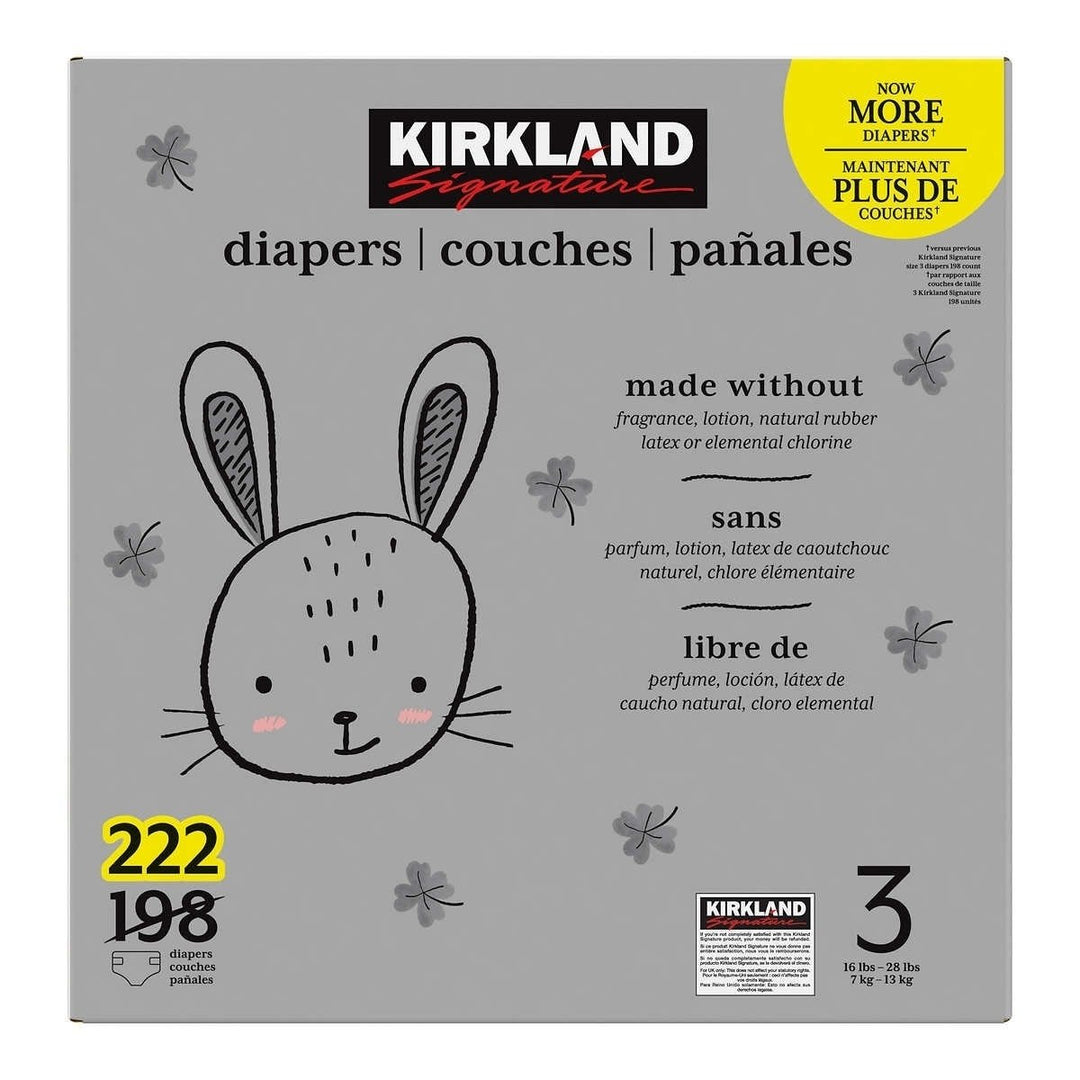 Kirkland Signature Diapers Size 3 (16-28 Pounds) 222 Count Image 3