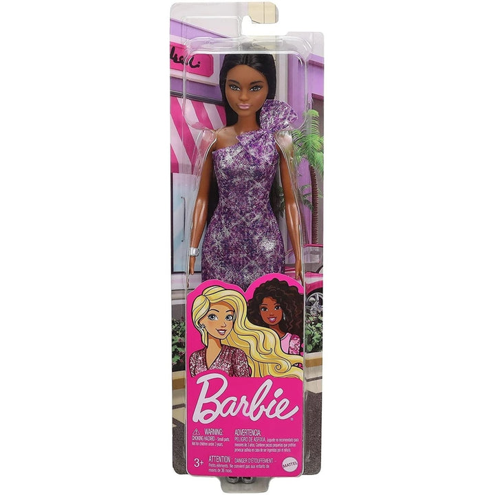Barbie Glitz Doll Glitter Purple Dress African American Fashion Watch Mattel Image 4