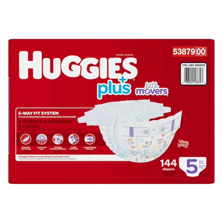 Huggies Plus Diapers Size 5 (27+ Pounds) 144 Count Image 2