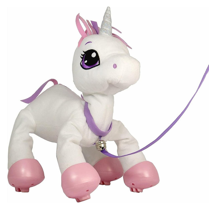 Mighty Mojo Peppy Pets Walking Unicorn White Interactive Toy No Batteries Required Image 2